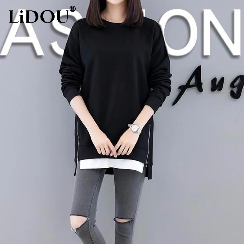 2023 Spring Autumn New Oversize Round Neck Long Sleeve Zipper Pullovers Women Casual Loose Fashion All-match Mid-length Sweatshi
2023 Spring Autumn New Oversize Round Neck Long Sleeve Zipper Pullovers Women Casual Loose Fashion All-match Mid-length Sweatshi