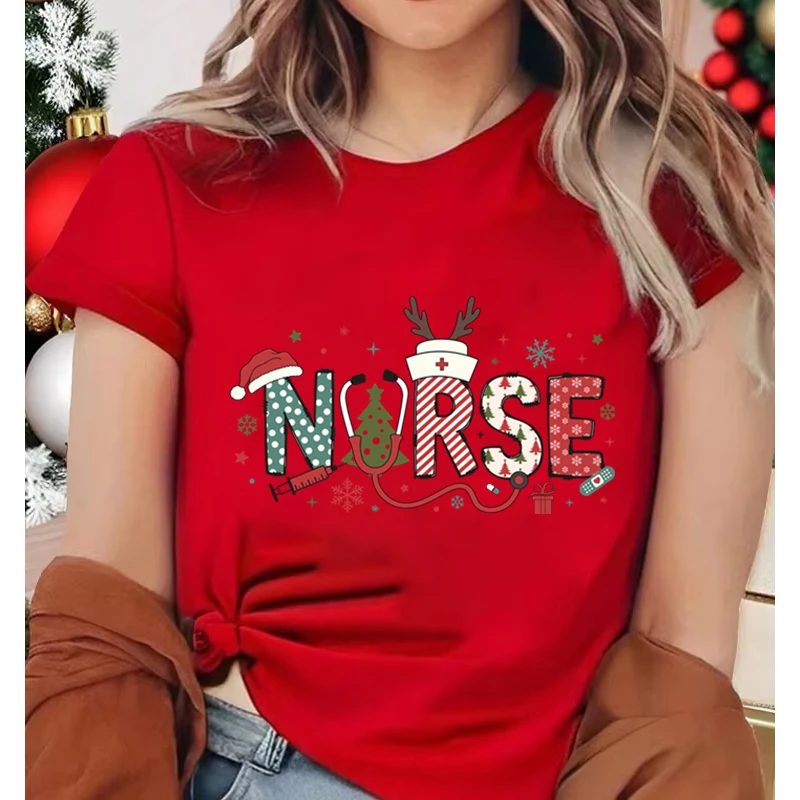 Рождественские женские футболки с буквенным принтом медсестры, праздничная праздничная одежда, футболки для кормления, топы, одинаковые футболки с Рождеством
Рождественские женские футболки с буквенным принтом медсестры, праздничная праздничная одежда, футболки для кормления, топы, одинаковые футболки с Рождеством