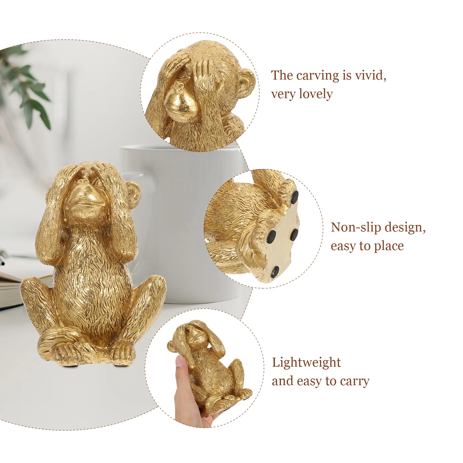 Cute Mini Monkey Statue Home Desktop Resin Ornament Space Saving Decorative Piece Vivid Design for Indoor Outdoor Decoration
Cute Mini Monkey Statue Home Desktop Resin Ornament Space Saving Decorative Piece Vivid Design for Indoor Outdoor Decoration