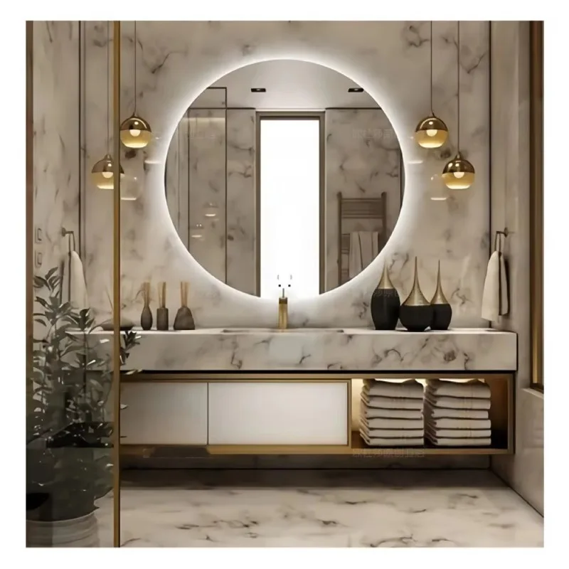 Modern Complete Bathroom Cabinet with Sink Light Emitting Diode Mirror Waterproof Bathroom Vanity
Modern Complete Bathroom Cabinet with Sink Light Emitting Diode Mirror Waterproof Bathroom Vanity
