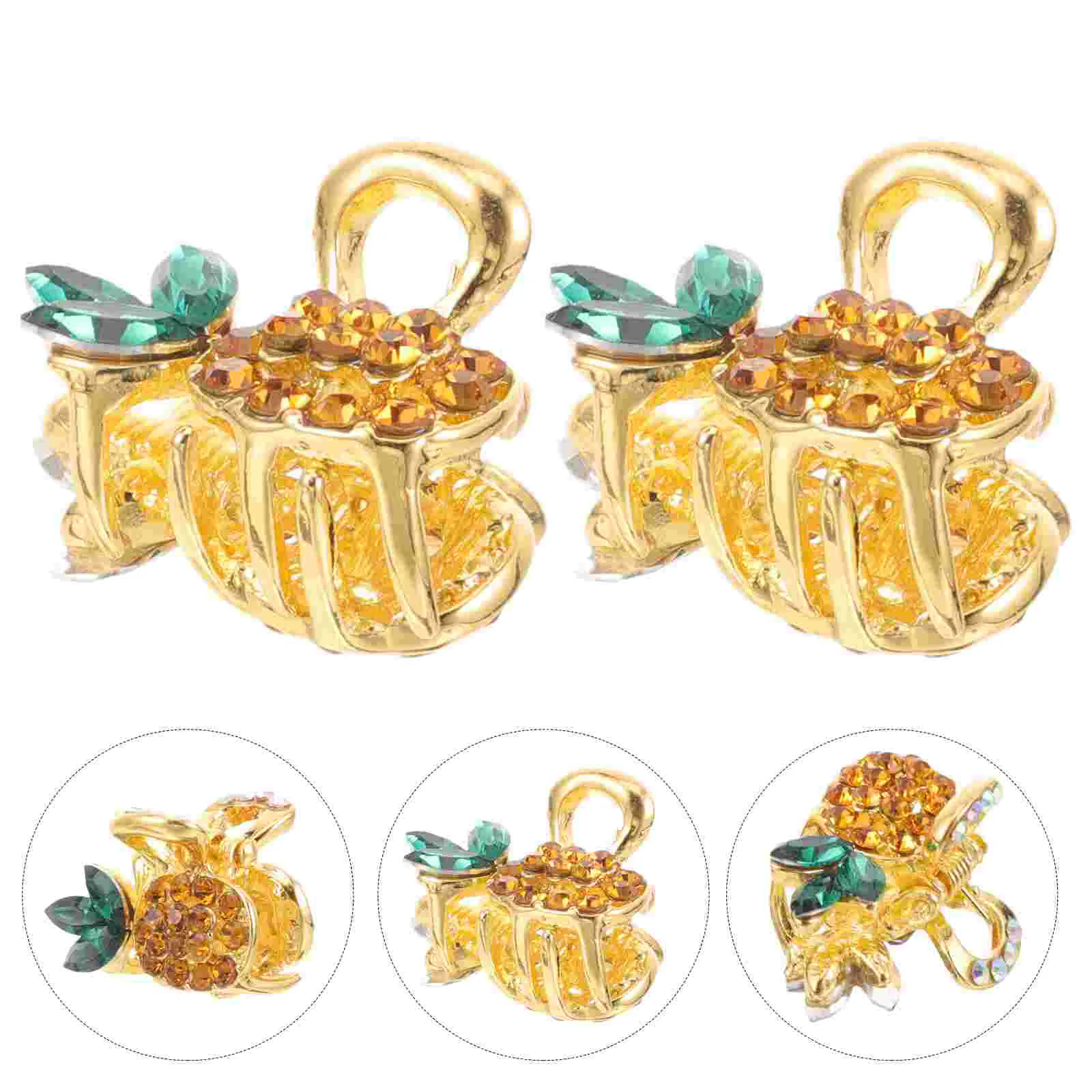 2 Pcs Hair Barrettes Rhinestone Claw Clips for Women Diamond Pineapple Hairpins Insect Girl
2 Pcs Hair Barrettes Rhinestone Claw Clips for Women Diamond Pineapple Hairpins Insect Girl