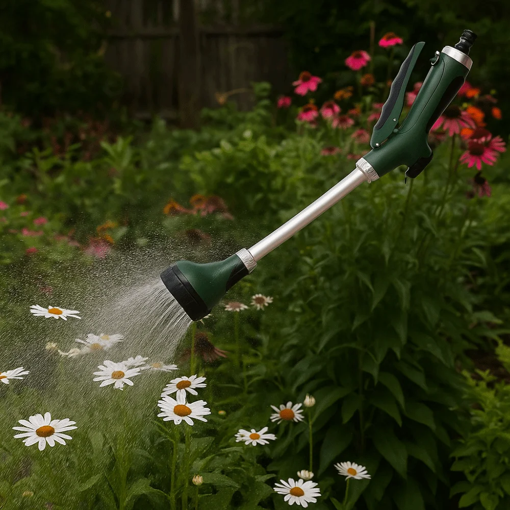 Long Handle Garden Hose Spray Showerhead Comfortable Grip Rubberized Grip Adjustable Spray Nozzle Effort-saving Design 
Long Handle Garden Hose Spray Showerhead Comfortable Grip Rubberized Grip Adjustable Spray Nozzle Effort-saving Design