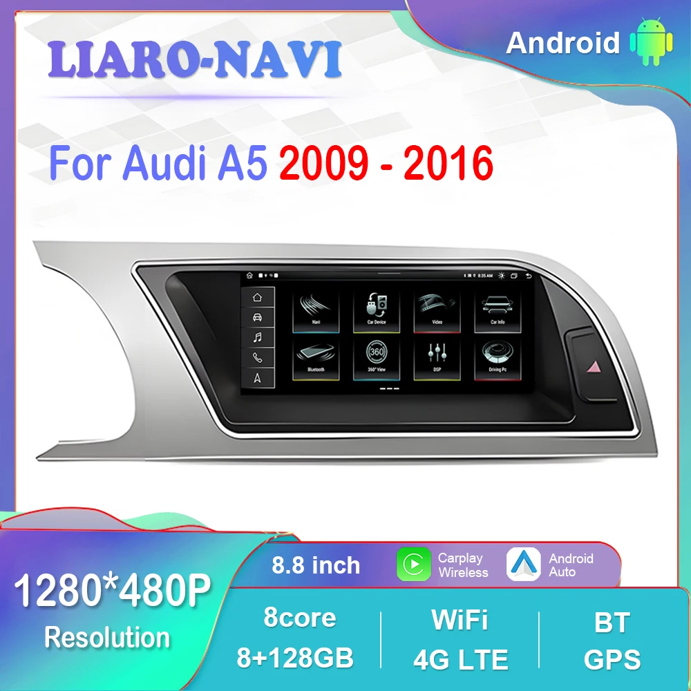 8.8 inch 1280*480 HD Touch Screen for Audi A5 2009 - 2016 Android Car Radio Video Multimedia Player GPS 4G WiFi Bluetooth
8.8 inch 1280*480 HD Touch Screen for Audi A5 2009 - 2016 Android Car Radio Video Multimedia Player GPS 4G WiFi Bluetooth