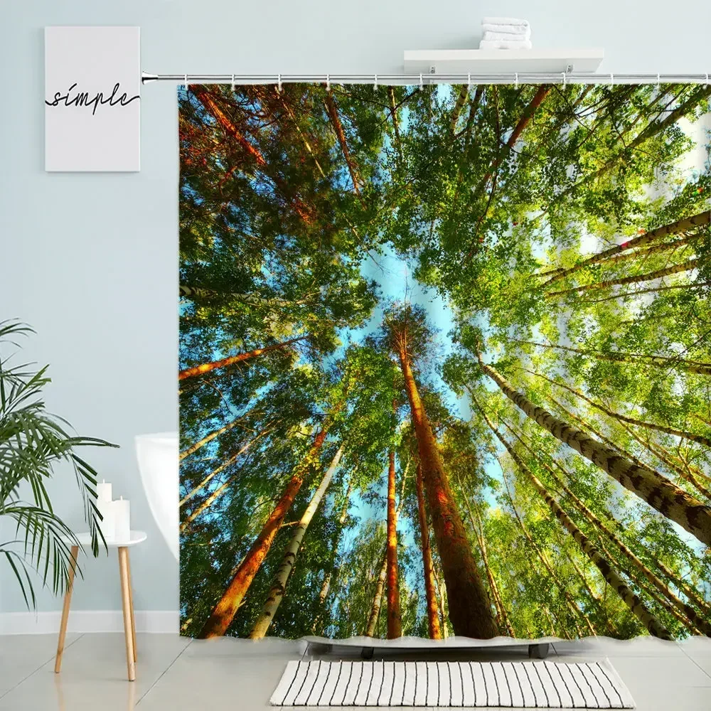 Tree Shower Curtain Forest Branch Plant Leaf Blue Sky Natural Scenery Photography Bathroom Wall Decor With Hook Polyester Screen
Tree Shower Curtain Forest Branch Plant Leaf Blue Sky Natural Scenery Photography Bathroom Wall Decor With Hook Polyester Screen