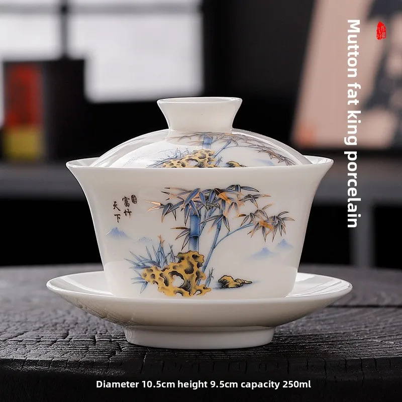 Chinese Porcelain Dehua White Porcelain Covered Bowl, Tea Cup, Ceramic Handmade Large Tea Maker, Tea Ceremony Accessories, Gifts
Chinese Porcelain Dehua White Porcelain Covered Bowl, Tea Cup, Ceramic Handmade Large Tea Maker, Tea Ceremony Accessories, Gifts