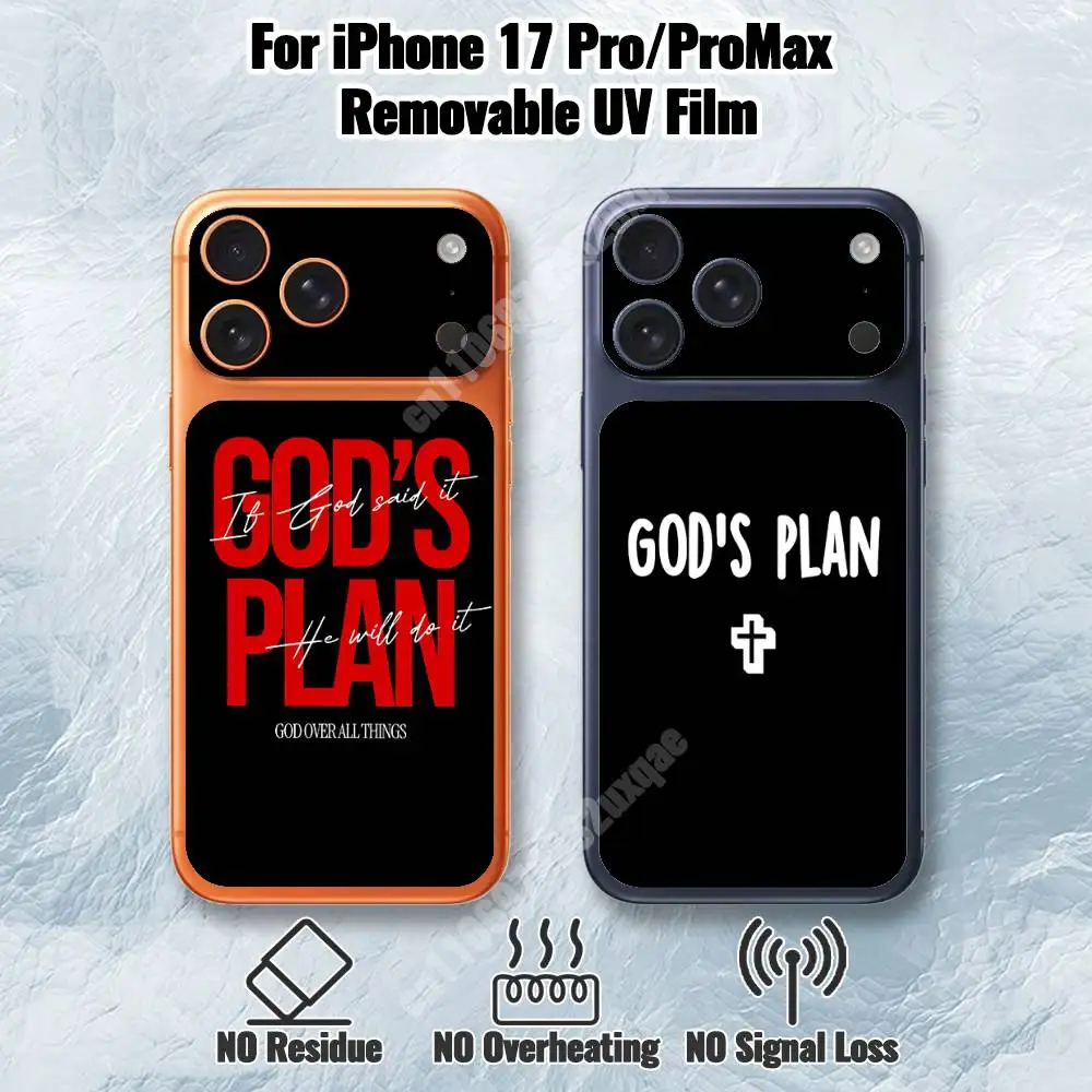 God's Plan Blessing Words Removable UV Film for iPhone 17 Pro 17 ProMax Protective Sticker
God's Plan Blessing Words Removable UV Film for iPhone 17 Pro 17 ProMax Protective Sticker