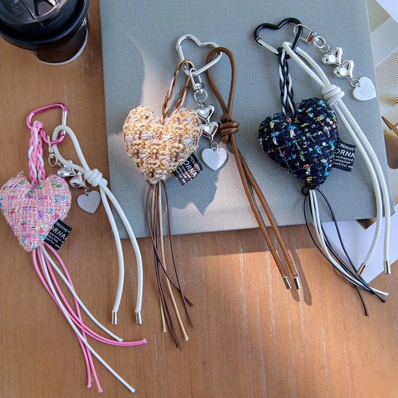 Cute Fabric Heart Bow Keychain for Women Woven Rope Backpack Decoration Pendant Trendy Jewelry Accessories
Cute Fabric Heart Bow Keychain for Women Woven Rope Backpack Decoration Pendant Trendy Jewelry Accessories