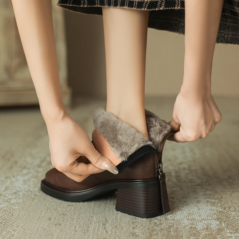 Classic Women Ankle Boots Genuine Leather Quality Autumn Winter Wool Warm Shoes Woman Basic Thick Heels Casual Working Shoes
Classic Women Ankle Boots Genuine Leather Quality Autumn Winter Wool Warm Shoes Woman Basic Thick Heels Casual Working Shoes