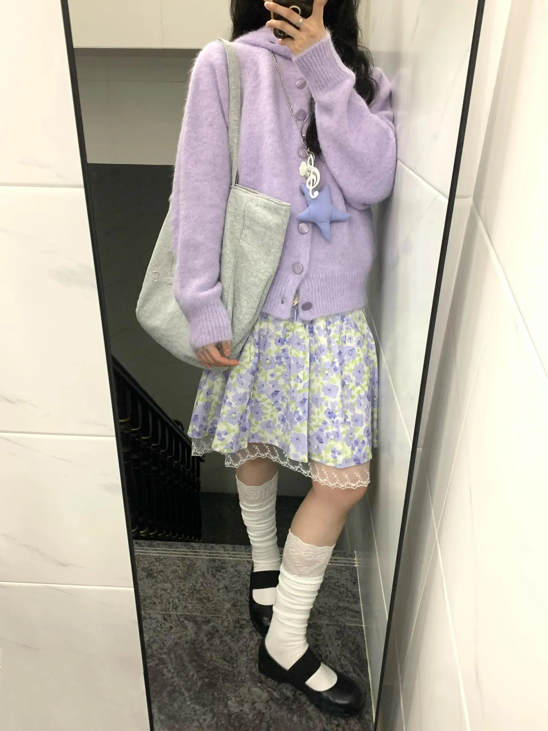 Retro Country Style Purple Floral Half Skirt Women's Spring Autumn New Versatile Sweet Girl Splicing mid Length Skirt
Retro Country Style Purple Floral Half Skirt Women's Spring Autumn New Versatile Sweet Girl Splicing mid Length Skirt