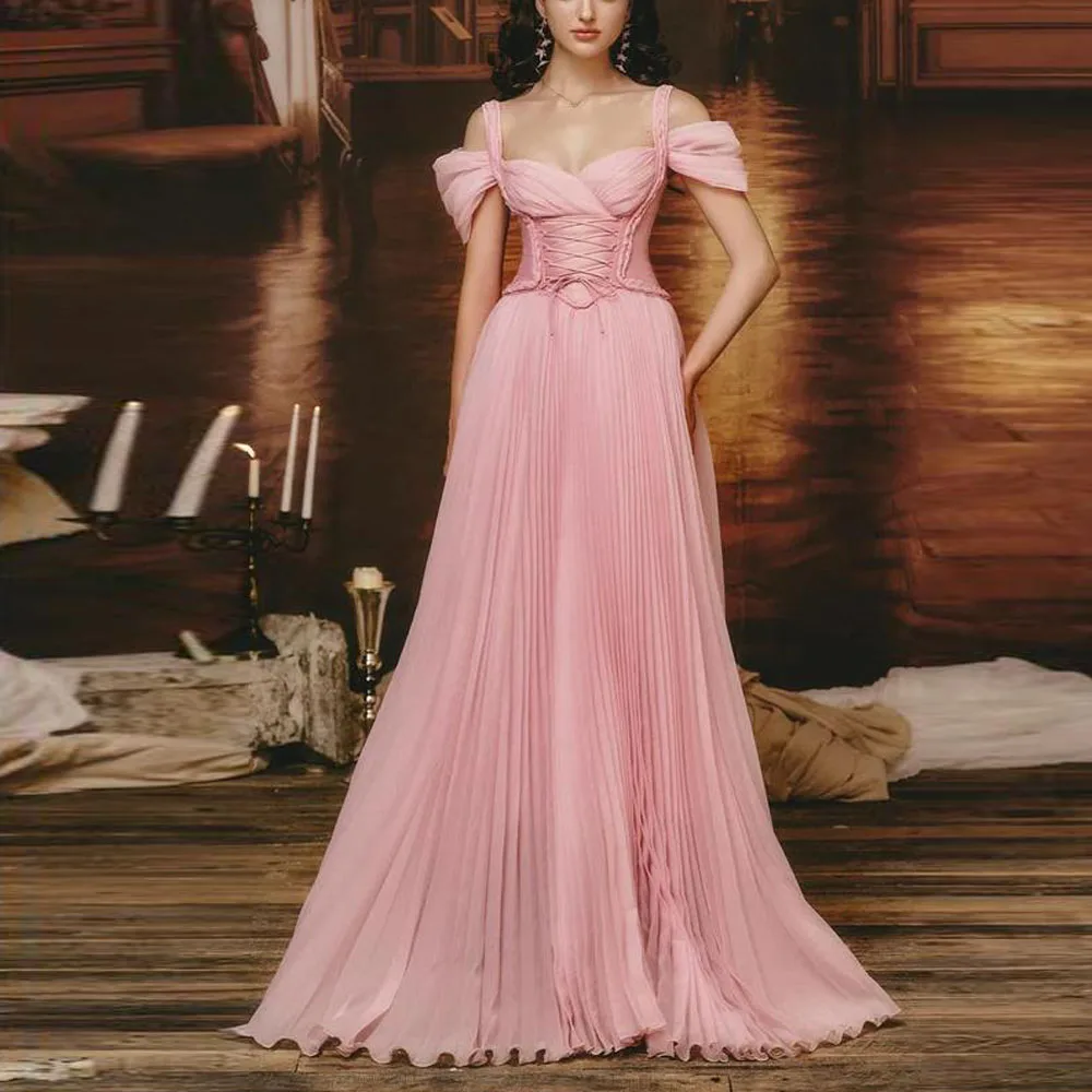 Customized Rustic Pink Prom Dresses Pleated Cold Shoulder Sleeved Formal Evening Gown Corset Floor Length Special Occasio Outfit
Customized Rustic Pink Prom Dresses Pleated Cold Shoulder Sleeved Formal Evening Gown Corset Floor Length Special Occasio Outfit