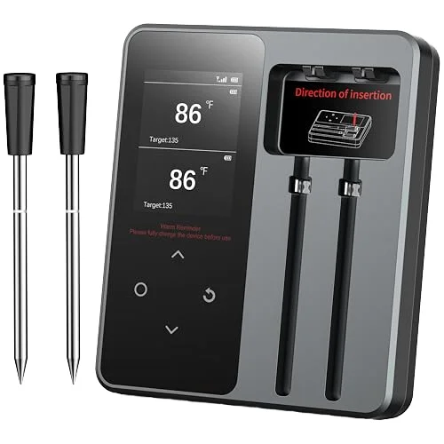 Wireless 600FT Bluetooth Range Dual Probes 6 Sensors 0.5S Instant Read LCD Display IP67 Thermometer Household Thermometers
Wireless 600FT Bluetooth Range Dual Probes 6 Sensors 0.5S Instant Read LCD Display IP67 Thermometer Household Thermometers