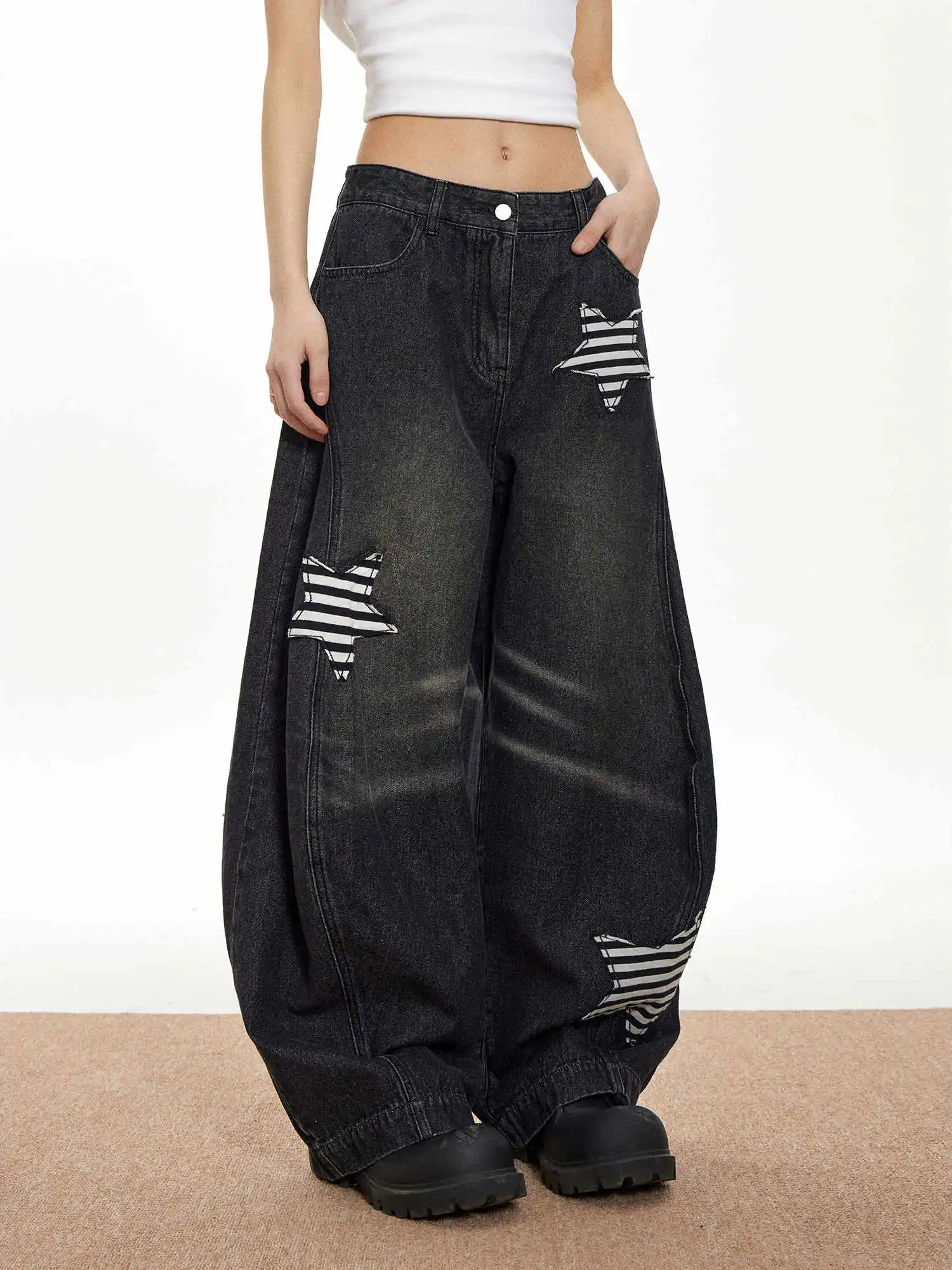 Женские черные готические джинсы Y2k Emo Star Harajuku, винтажные мешковатые джинсовые брюки, японские джинсы-бойфренды 2000-х годов, осенние джинсы
Женские черные готические джинсы Y2k Emo Star Harajuku, винтажные мешковатые джинсовые брюки, японские джинсы-бойфренды 2000-х годов, осенние джинсы