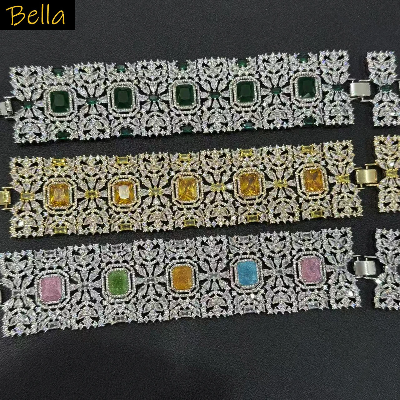 gorgeous cubic zirconia large bracelet for women wedding party gala event shiny jewelry silver gold color green yellow white
gorgeous cubic zirconia large bracelet for women wedding party gala event shiny jewelry silver gold color green yellow white