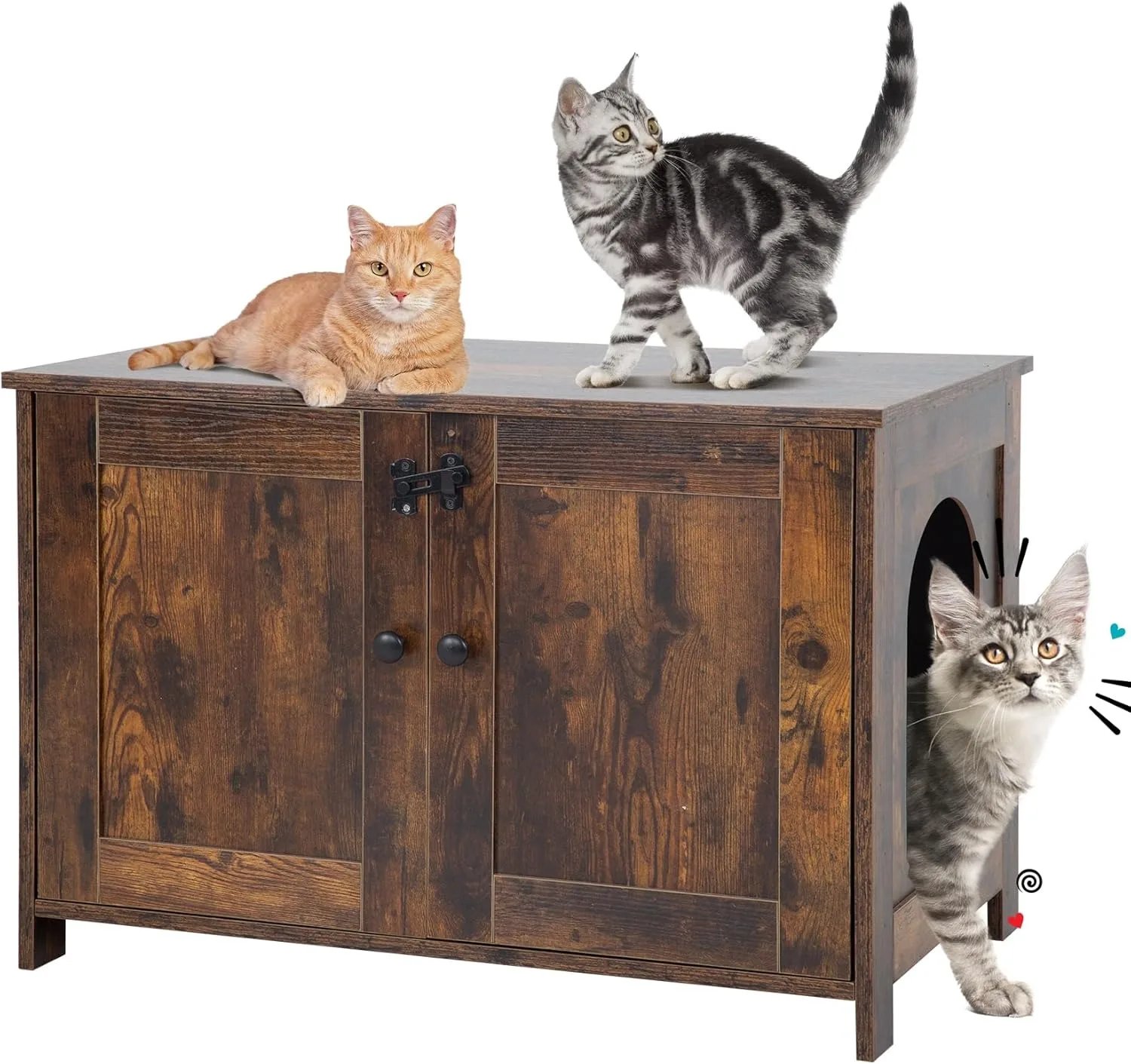 Cat Littler Box Enclosure, Wooden Cat Litter Box Furniture Hidden with Removable Divider & Reversible Entrance, Cats Washroom Ca
Cat Littler Box Enclosure, Wooden Cat Litter Box Furniture Hidden with Removable Divider & Reversible Entrance, Cats Washroom Ca