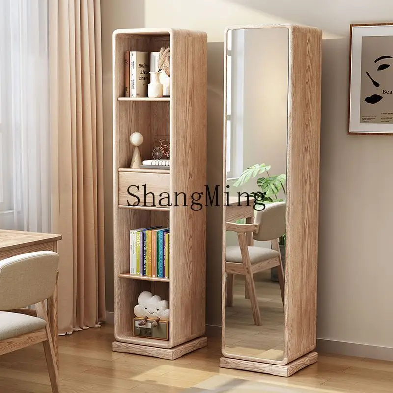 FG solid wood bookcase Floor-to-ceiling simple locker Textured locker with full-body mirror storage cabinet
FG solid wood bookcase Floor-to-ceiling simple locker Textured locker with full-body mirror storage cabinet