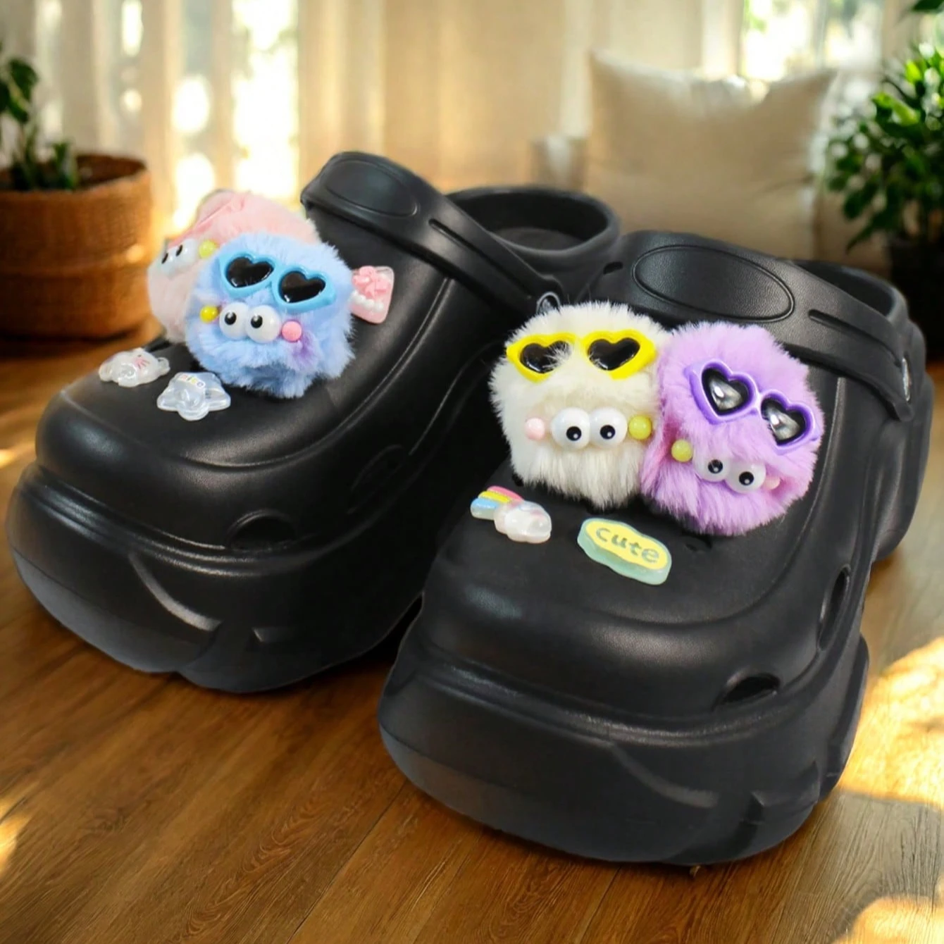 Женские модные сабо «сделай сам», милые монстры, красочные пуговицы, украшенные вырезами, уличные повседневные сандалии на толстой платформе, увеличивающие рост 
Женские модные сабо «сделай сам», милые монстры, красочные пуговицы, украшенные вырезами, уличные повседневные сандалии на толстой платформе, увеличивающие рост