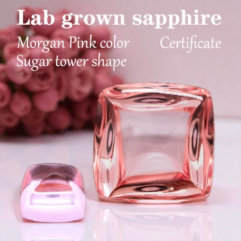 Lab Grown Sapphire Sugar Tower Shape Morgan Pink Color VVS1 Charms Advanced Jewelry Making Materials Certificate Extremely Shiny
Lab Grown Sapphire Sugar Tower Shape Morgan Pink Color VVS1 Charms Advanced Jewelry Making Materials Certificate Extremely Shiny