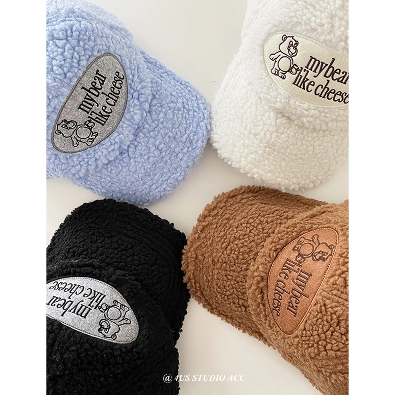 Autumn and Winter Lamb Fur Cute Bear Embroidery Peaked Cap Female Warm Plush Deep Top Baseball Cap
Autumn and Winter Lamb Fur Cute Bear Embroidery Peaked Cap Female Warm Plush Deep Top Baseball Cap