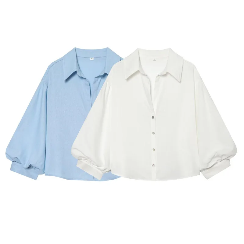 Women's Blue Slim Loose Bubble Sleeve Shirt Casual Versatile Fashion Spring Summer 2026
Women's Blue Slim Loose Bubble Sleeve Shirt Casual Versatile Fashion Spring Summer 2026