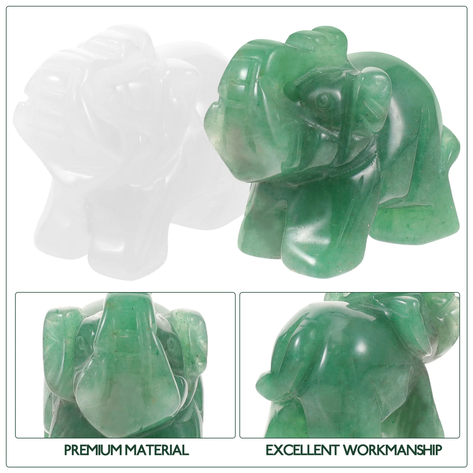 2Pcs Elephant Quartz Crystal Statue Figurine Animal Home Office Animal Crystal Decoration Desk Elephant Figurines Accessories
2Pcs Elephant Quartz Crystal Statue Figurine Animal Home Office Animal Crystal Decoration Desk Elephant Figurines Accessories