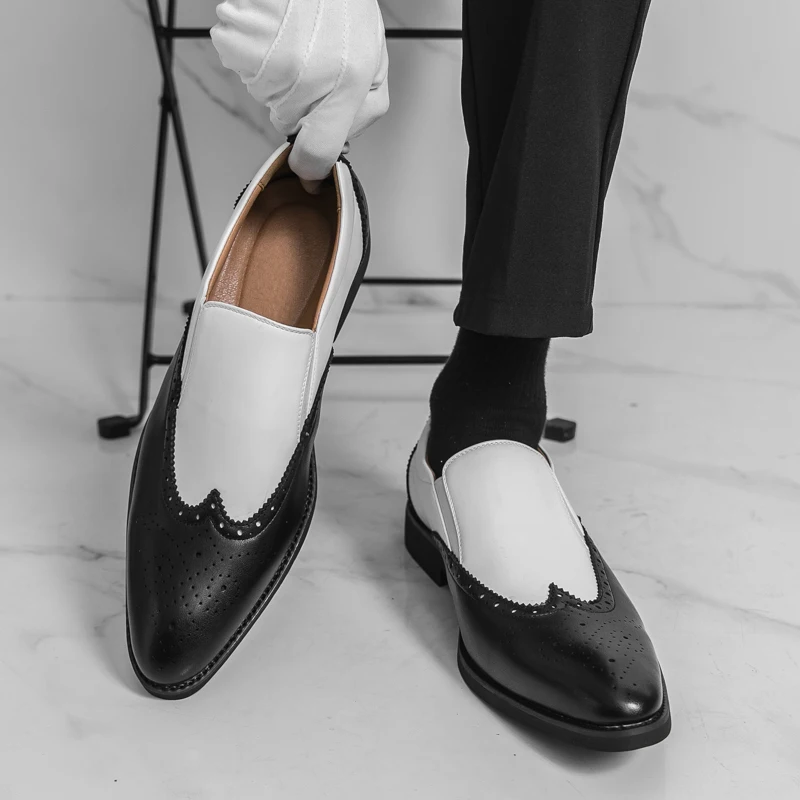 Luxury Brand Men's Pointed Carved Blok Leather Shoes 2026 Fashionable Spring Style Men's Business Banquet Casual Leather Shoes
Luxury Brand Men's Pointed Carved Blok Leather Shoes 2026 Fashionable Spring Style Men's Business Banquet Casual Leather Shoes