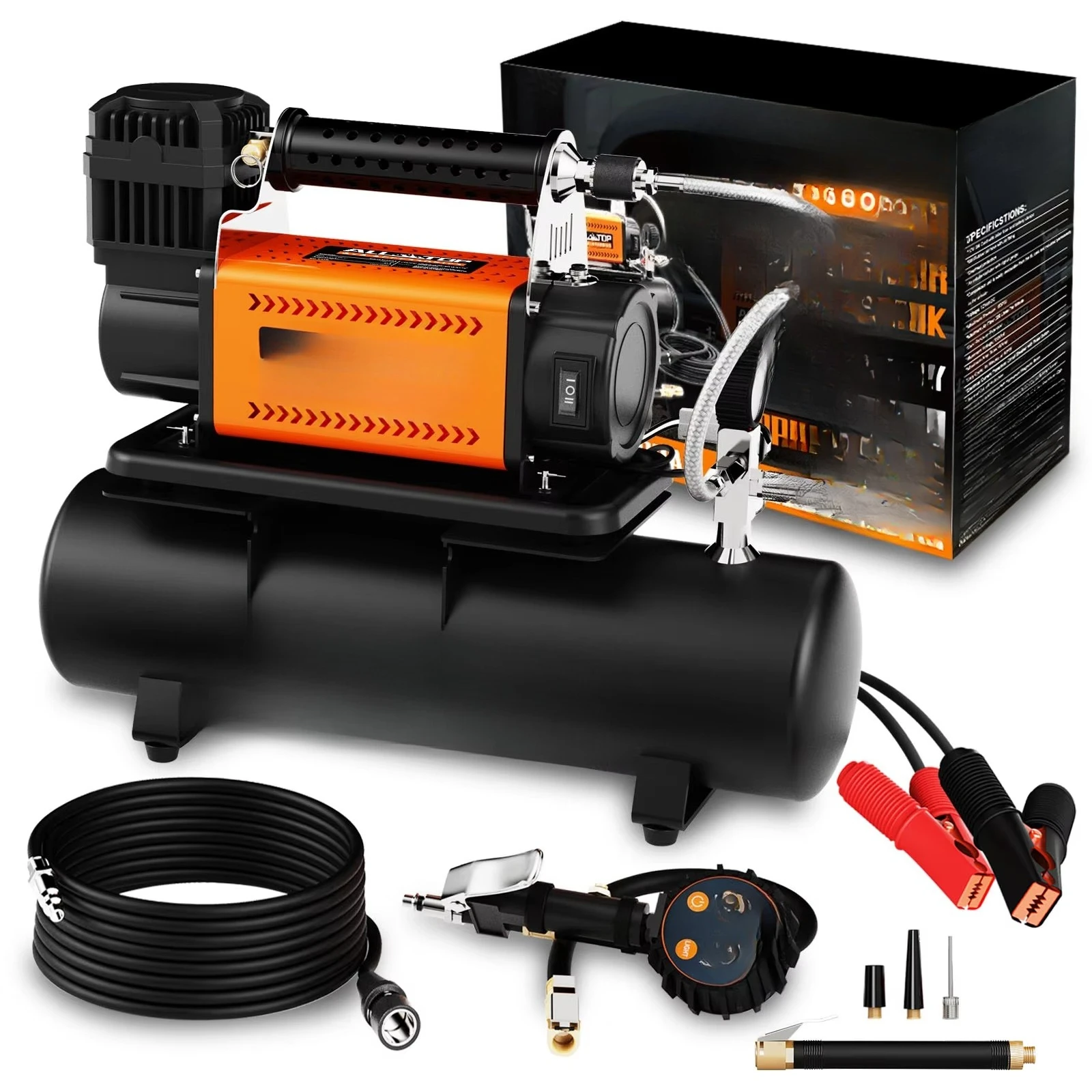 SUV 4x4 автомобиль Max 150PSI грузовые шины сверхмощный 12 В портативный надувной компрессор внедорожный воздушный компрессор с комплектом бака 6 л
SUV 4x4 автомобиль Max 150PSI грузовые шины сверхмощный 12 В портативный надувной компрессор внедорожный воздушный компрессор с комплектом бака 6 л