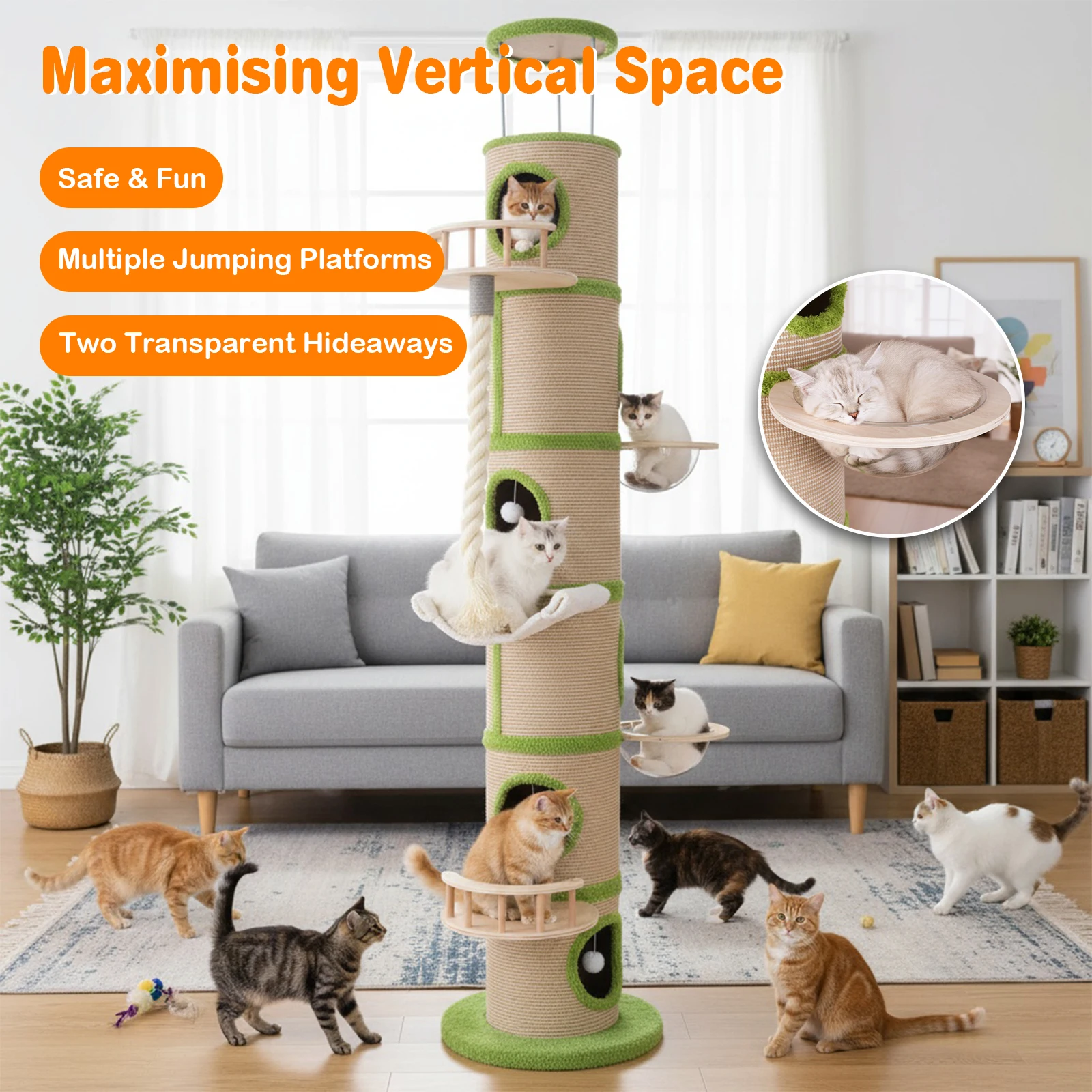 Forest Large Cat Tree with Sisal Scratching Pad Cat Climbing Frame Super Large Cat Tree Tower for Indoor Kittens
Forest Large Cat Tree with Sisal Scratching Pad Cat Climbing Frame Super Large Cat Tree Tower for Indoor Kittens