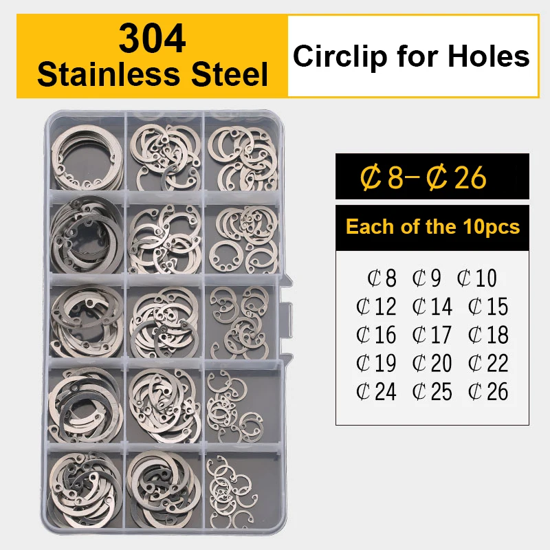 Circlips for Holes / Circlips for Shafts / E Ring Combination Set Clamp Spring Split Washer C-type E-type Circlip Plier Set
Circlips for Holes / Circlips for Shafts / E Ring Combination Set Clamp Spring Split Washer C-type E-type Circlip Plier Set