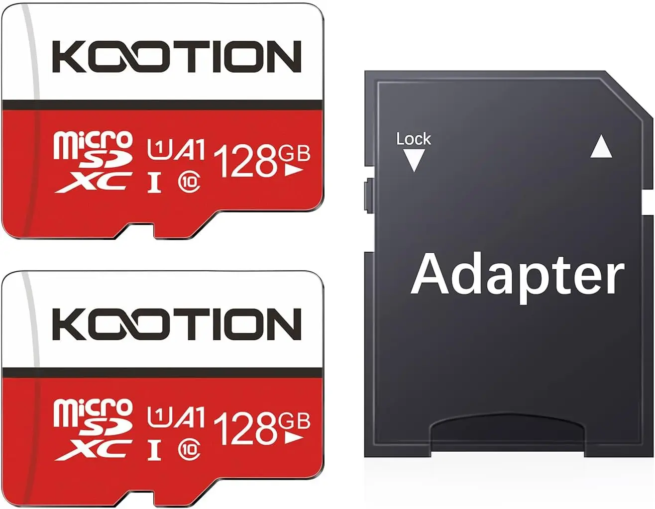 2 Pack 128GB Micro SD Card, UHS-I U1 C10 TF Card for Full HD Video, with Adapter
2 Pack 128GB Micro SD Card, UHS-I U1 C10 TF Card for Full HD Video, with Adapter