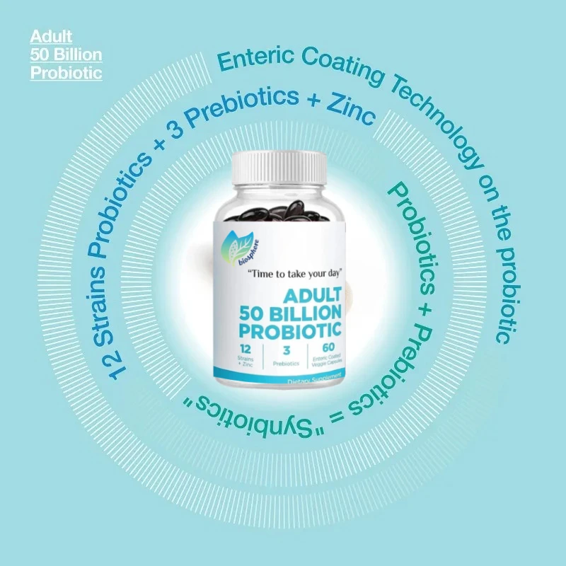 50 Billion CFU Probiotic Capsules, Containing 3 Prebiotics Zinc, Lactobacillus Acidophilus - Digestion, Immune Health Support
50 Billion CFU Probiotic Capsules, Containing 3 Prebiotics Zinc, Lactobacillus Acidophilus - Digestion, Immune Health Support