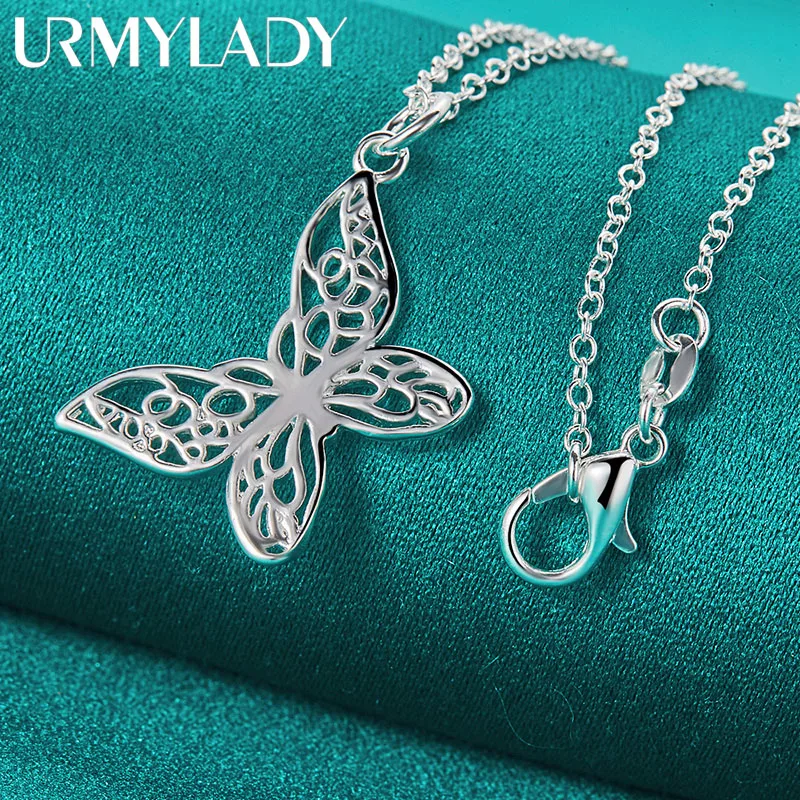 URMYLADY 925 Sterling Silver Butterfly 16-30 Inch Pendant Necklace For Women Fashion Wedding Engagement Party Jewelry
URMYLADY 925 Sterling Silver Butterfly 16-30 Inch Pendant Necklace For Women Fashion Wedding Engagement Party Jewelry