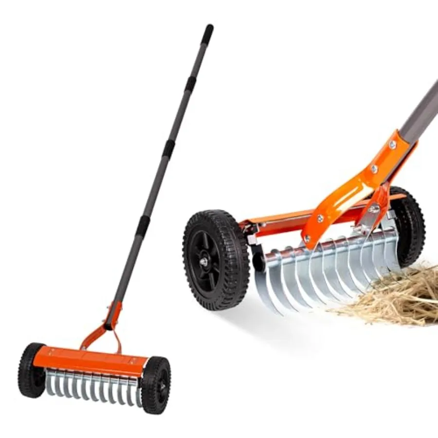 Dethatching Roller Rake with 76.8'' Adjustable Handle Lawn Dethatcher Rake with 2mm Stainless Steel Blades Thatch Remover Soil
Dethatching Roller Rake with 76.8'' Adjustable Handle Lawn Dethatcher Rake with 2mm Stainless Steel Blades Thatch Remover Soil