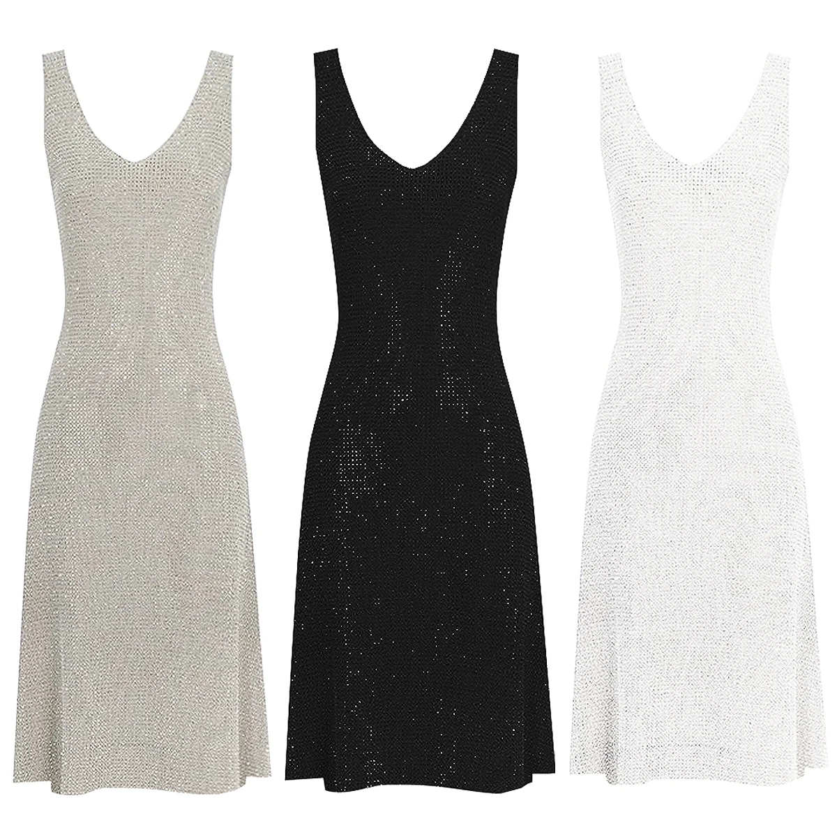 Hot Stamping High-quality Spot Summer New Sleeveless V-neck Knitted Versatile Slim Fit And Slimming Long Dress
Hot Stamping High-quality Spot Summer New Sleeveless V-neck Knitted Versatile Slim Fit And Slimming Long Dress