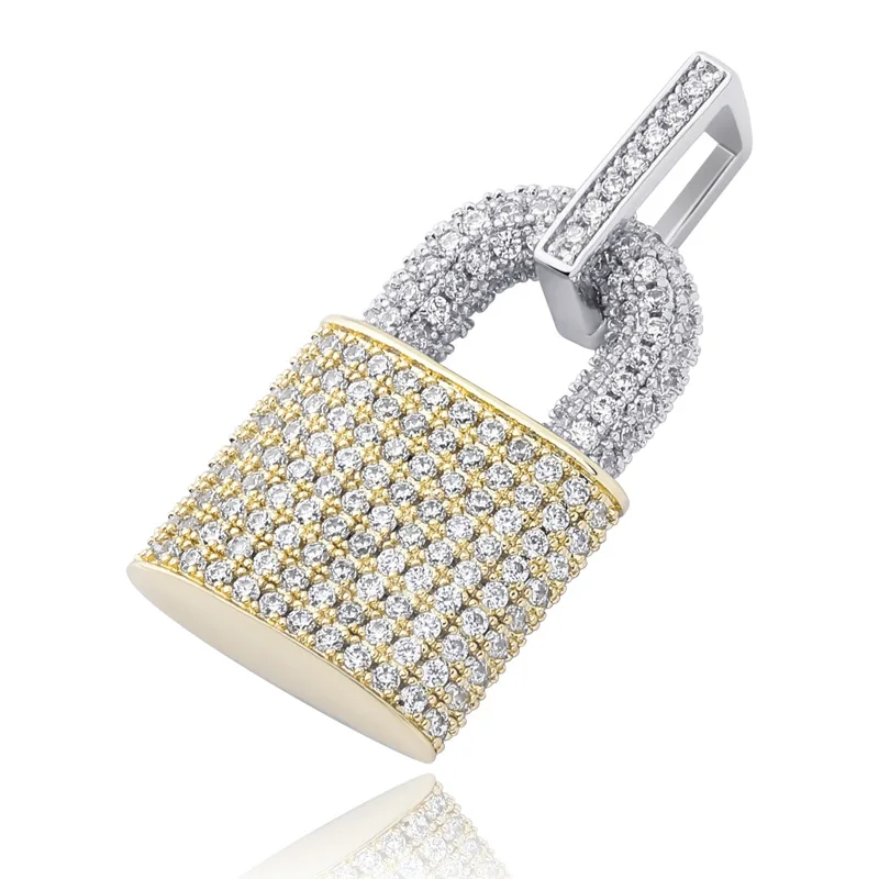 Hip Hop bling iced out Lock shape pendant necklaces pave setting AAA Zircon gold silver Color Bicolor necklace For Men jewelry
Hip Hop bling iced out Lock shape pendant necklaces pave setting AAA Zircon gold silver Color Bicolor necklace For Men jewelry