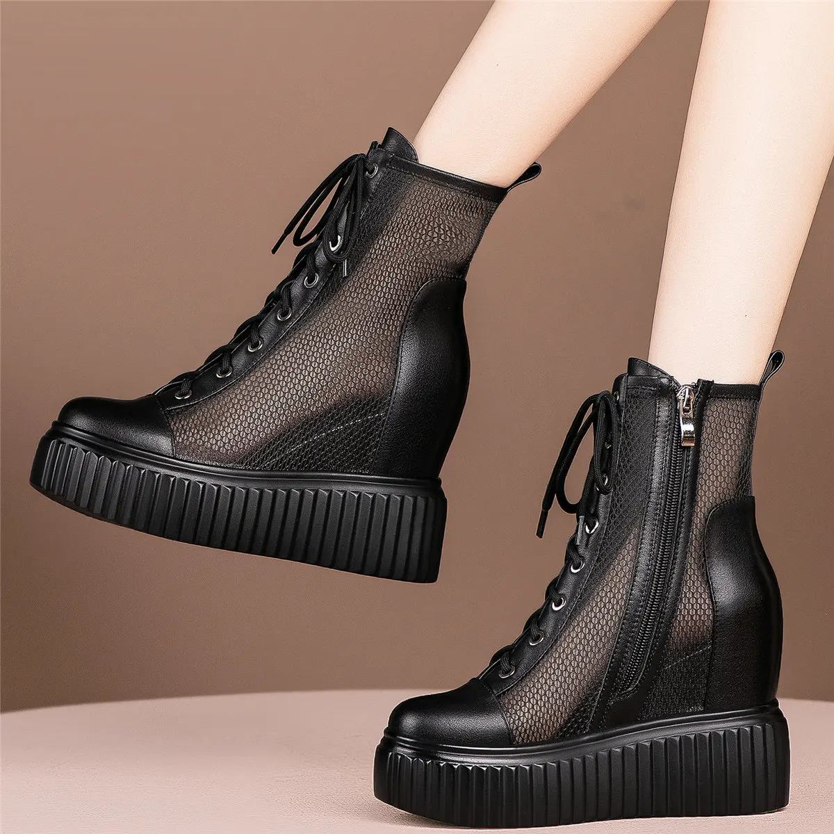 Lace Up Gladiator Sandals Women Genuine Leather Wedge High Heel Motorcycle Boots Female Round Toe Fashion Sneakers Casual Shoes
Lace Up Gladiator Sandals Women Genuine Leather Wedge High Heel Motorcycle Boots Female Round Toe Fashion Sneakers Casual Shoes