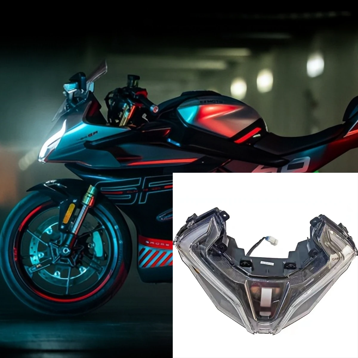 Motorcycle original factory headlights 450SS headlights transparent glass headlights Fit For CFMOTO 450SR 450SRS 2022-2025
Motorcycle original factory headlights 450SS headlights transparent glass headlights Fit For CFMOTO 450SR 450SRS 2022-2025