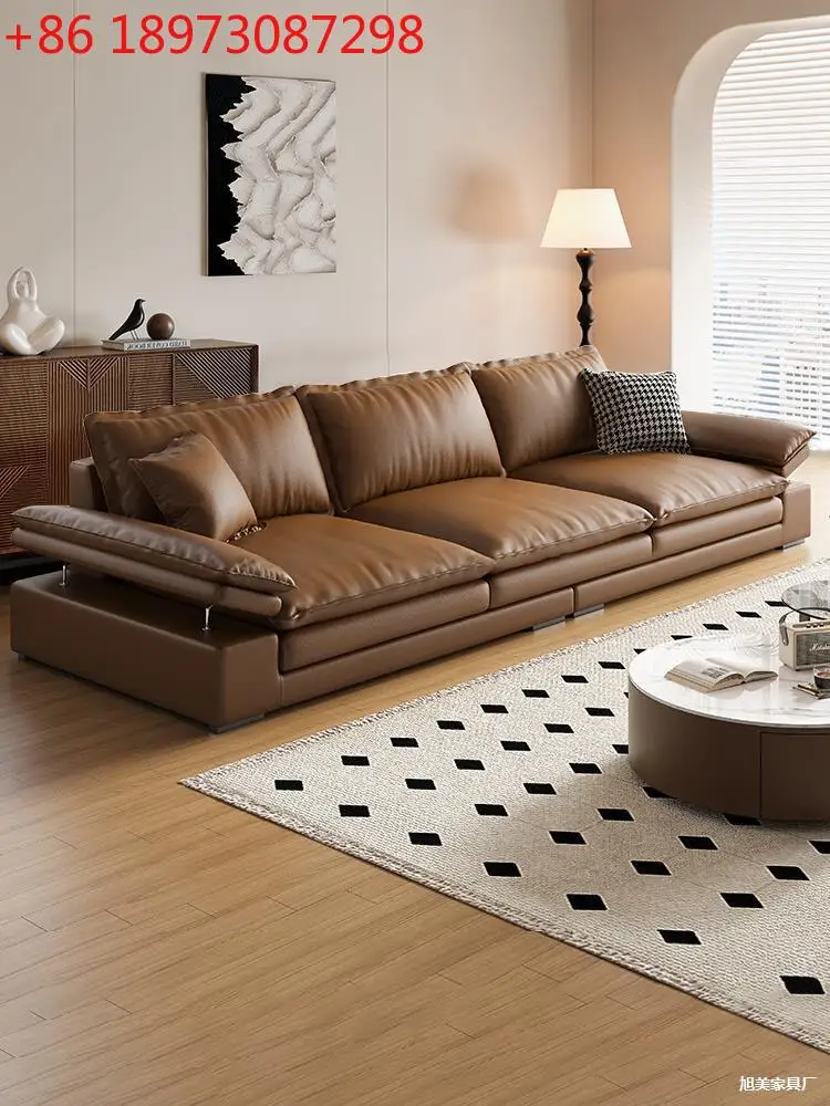 Роскошный кожаный диван, современная простая гостиная, семейное сиденье большого размера
Роскошный кожаный диван, современная простая гостиная, семейное сиденье большого размера