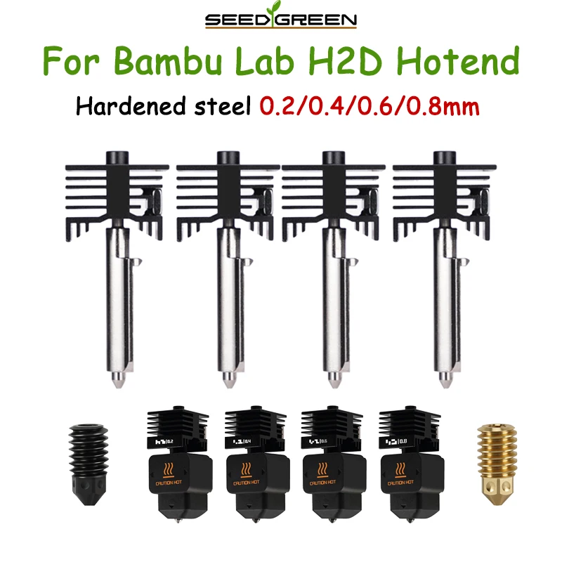 Nozzle Replaceabl Hotend For Bambu Lab H2D Hotend Hardened steel 0.2/0.4/0.6/0.8mm Hotend For H2D Laser For Bambu H2D Parts
Nozzle Replaceabl Hotend For Bambu Lab H2D Hotend Hardened steel 0.2/0.4/0.6/0.8mm Hotend For H2D Laser For Bambu H2D Parts
