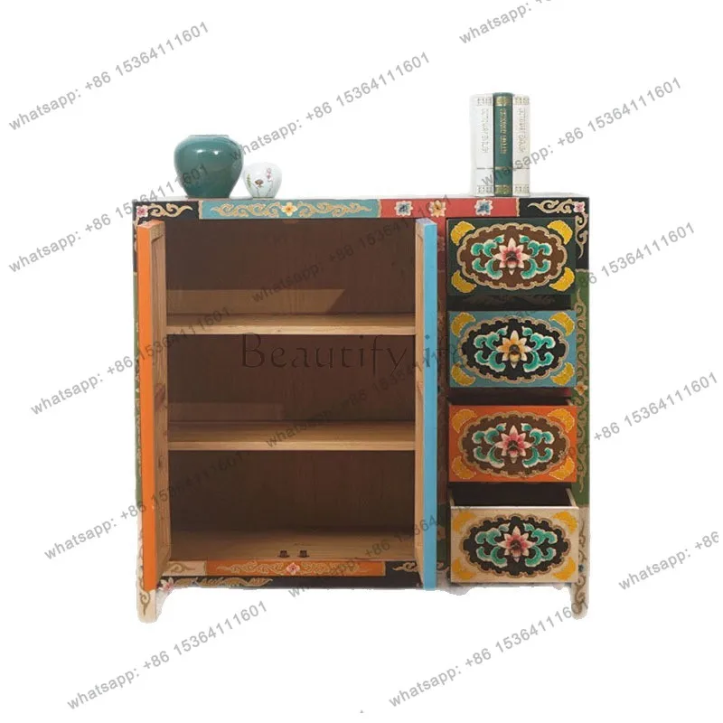 Chinese solid wood dining side cabinet simple pastoral style storage retro wine cabinet
Chinese solid wood dining side cabinet simple pastoral style storage retro wine cabinet