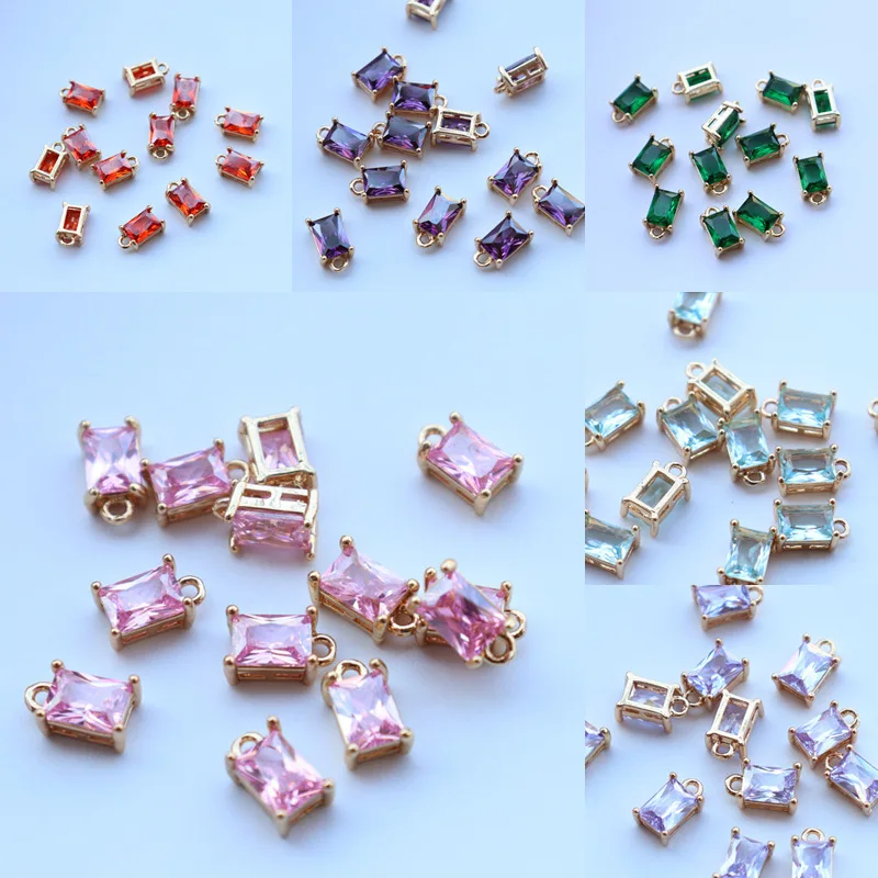 20pcs KC Gold Plated Faceted 6x10mm Transparent Blue Pink Red Quality CZ Rectangle Pendant Charms DIY Chain Bracelet End Charms
20pcs KC Gold Plated Faceted 6x10mm Transparent Blue Pink Red Quality CZ Rectangle Pendant Charms DIY Chain Bracelet End Charms