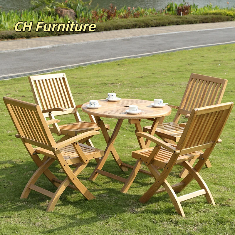 Outdoor Folding Tables And Chairs Solid Wood For Garden Tea House Coffee Shop Waterproof And Sun-proof Chairs
Outdoor Folding Tables And Chairs Solid Wood For Garden Tea House Coffee Shop Waterproof And Sun-proof Chairs