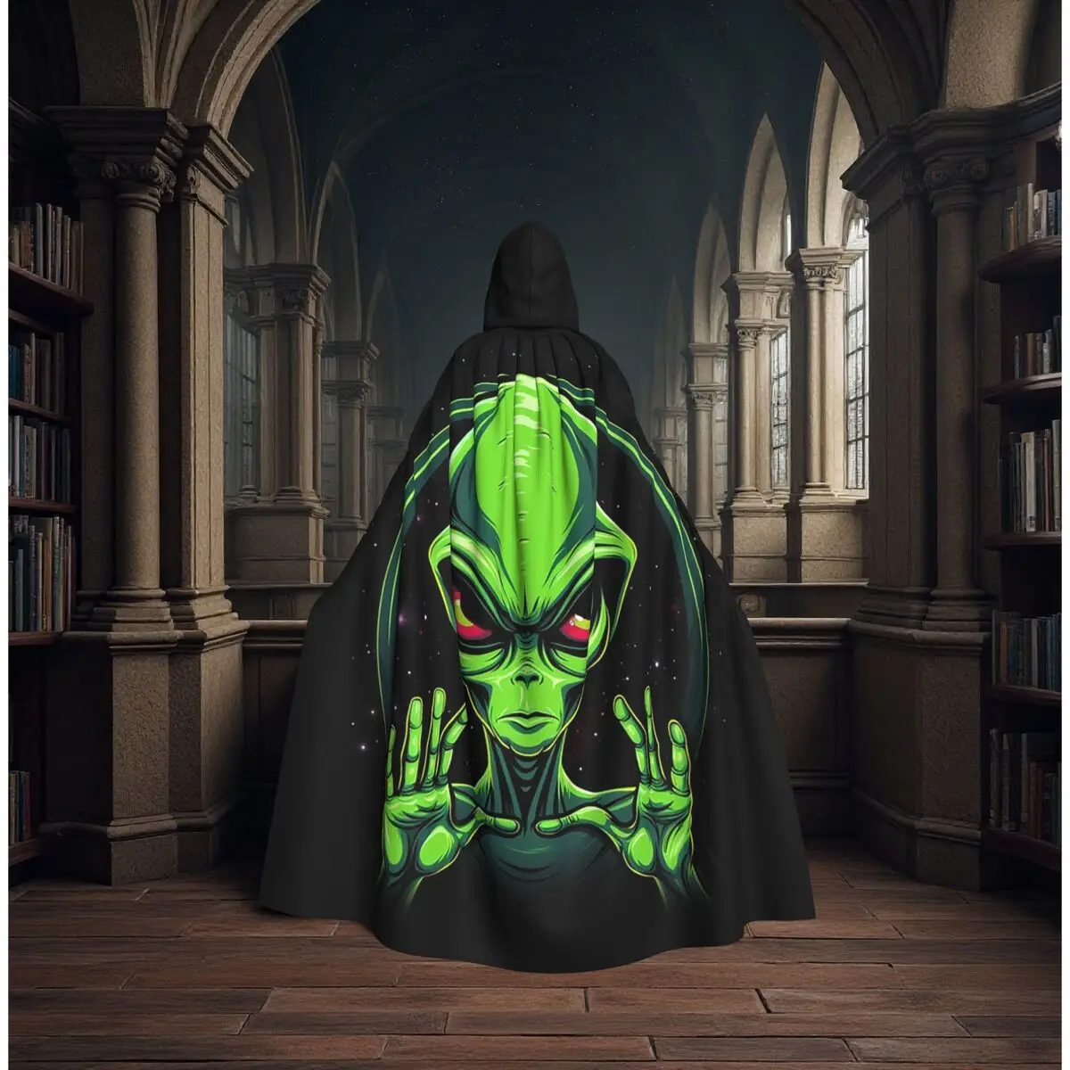 Alien Species Illustration Long Hooded Cloak Witch Medieval Costume Cosplay Cape HalloweenCoat Adult Unisex
Alien Species Illustration Long Hooded Cloak Witch Medieval Costume Cosplay Cape HalloweenCoat Adult Unisex