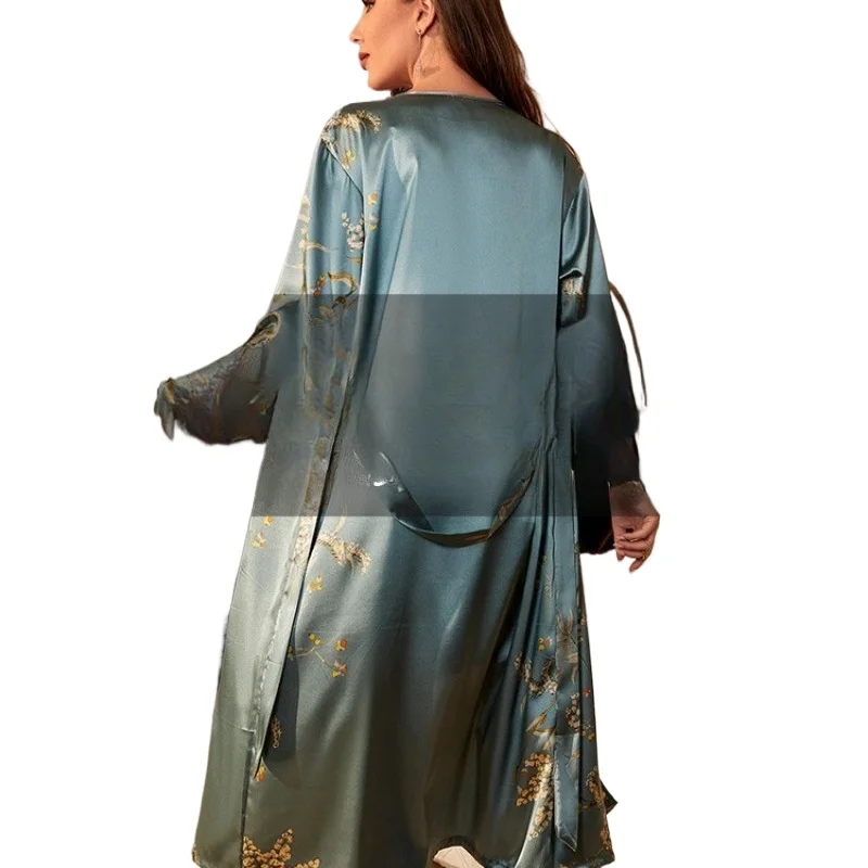 Simple Cardigan Pajamas, New Style Home Printed Long-sleeved Bathrobe, Thin Sexy Women's Lace-up Morning Gown, Ice Silk Bathrobe
Simple Cardigan Pajamas, New Style Home Printed Long-sleeved Bathrobe, Thin Sexy Women's Lace-up Morning Gown, Ice Silk Bathrobe