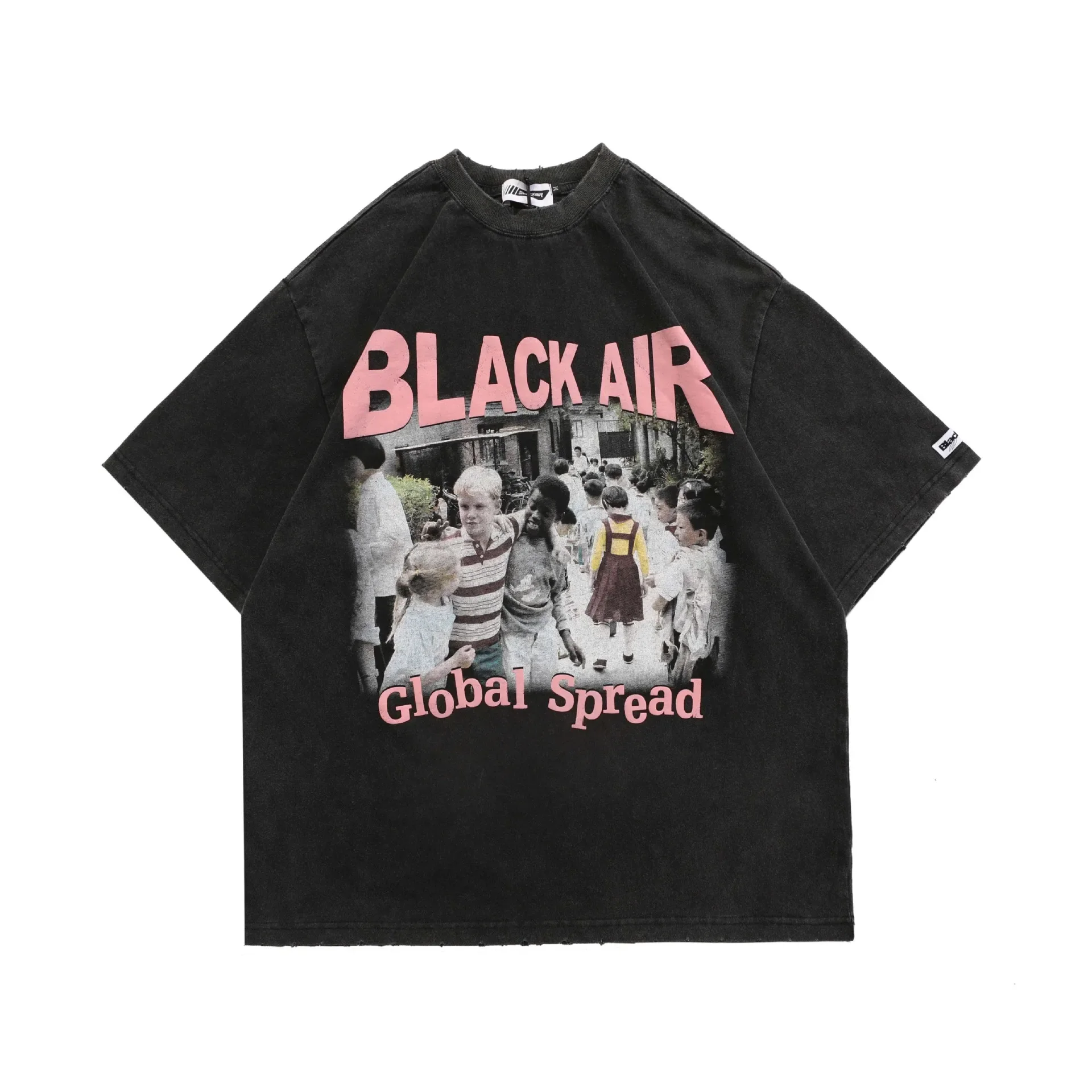 BLACK AIR Summer Character Print Street Distressed T Shirt Men and Women Hip Hop Fashion Casual Short Sleeve Tshirt Vintage Tops
BLACK AIR Summer Character Print Street Distressed T Shirt Men and Women Hip Hop Fashion Casual Short Sleeve Tshirt Vintage Tops