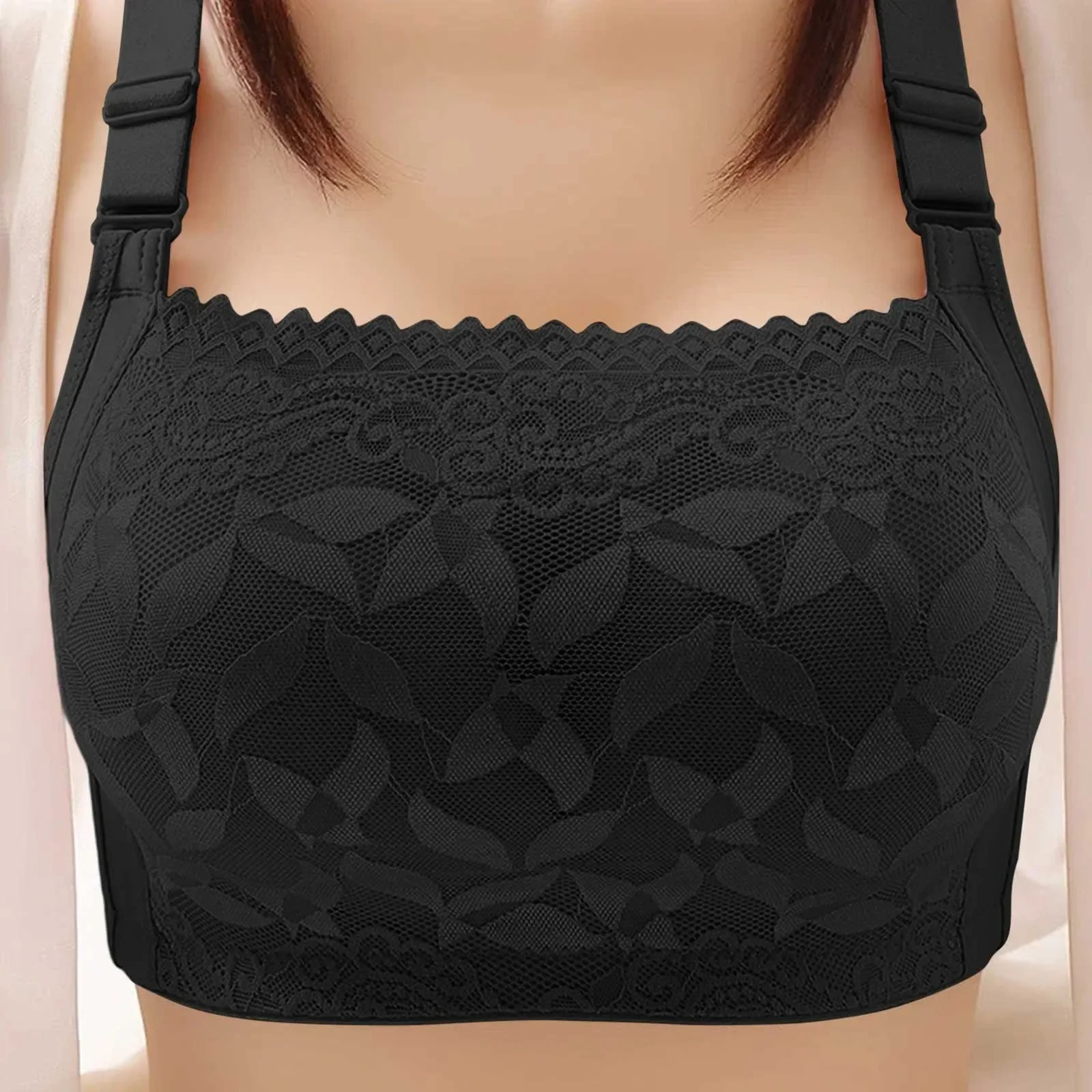 Front Closure Bra Women Tube Top Style Bra Gathered Breathable Breasts Full Cup Lace No Steel Ring Large Size Underwear
Front Closure Bra Women Tube Top Style Bra Gathered Breathable Breasts Full Cup Lace No Steel Ring Large Size Underwear