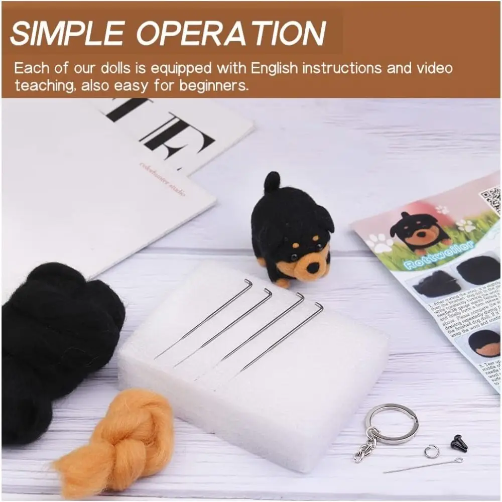 Needlework Needle Felting Kit Animal Package Material Felting Starter Kit Wool Felting Handmade DIY Wool Felt Materials Set Needlework Needle Felting Kit Animal Package Material Felting Starter Kit Wool Felting Handmade DIY Wool Felt Materials Set
