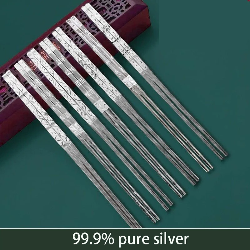 2026 New S999 Pure Silver 99.9% Chopsticks for Food, Foot Silver Household Utensils, Solid Chopsticks Handmade for Home Gifts
2026 New S999 Pure Silver 99.9% Chopsticks for Food, Foot Silver Household Utensils, Solid Chopsticks Handmade for Home Gifts