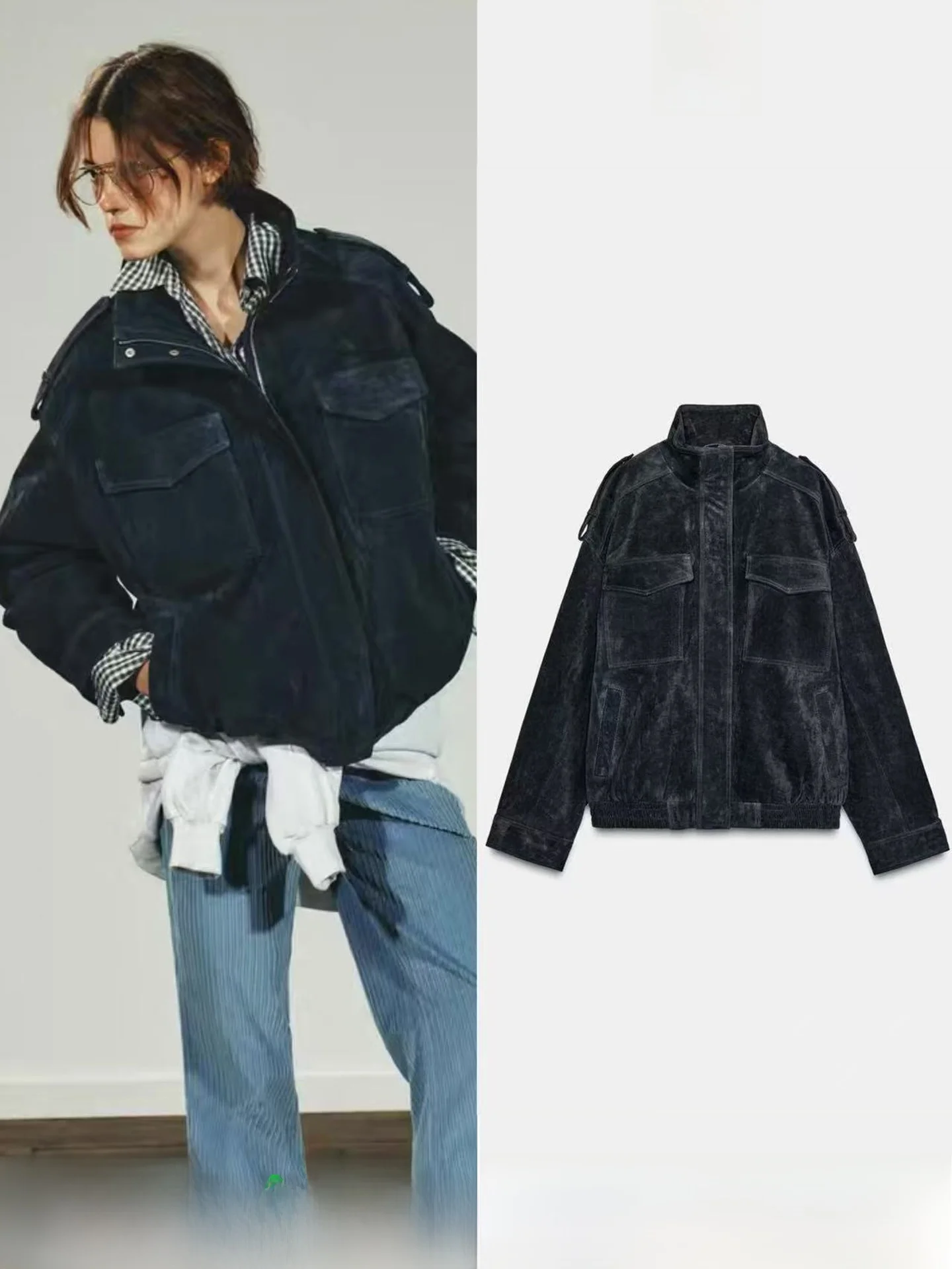 Casual Style Women's Long Sleeve Faux Suede Jacket Stand Collar Leisure Coat Spring New Arrival Street Style Outerwear
Casual Style Women's Long Sleeve Faux Suede Jacket Stand Collar Leisure Coat Spring New Arrival Street Style Outerwear