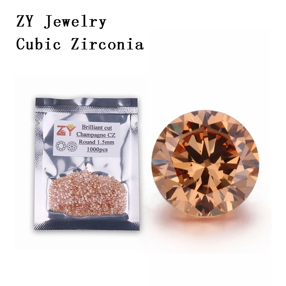 1000pcs 5A 0.8-3.0mm Synthetic Champagne Colored Gemstone Round Brilliant Cut Cubic Zirconia for Jewelry
1000pcs 5A 0.8-3.0mm Synthetic Champagne Colored Gemstone Round Brilliant Cut Cubic Zirconia for Jewelry