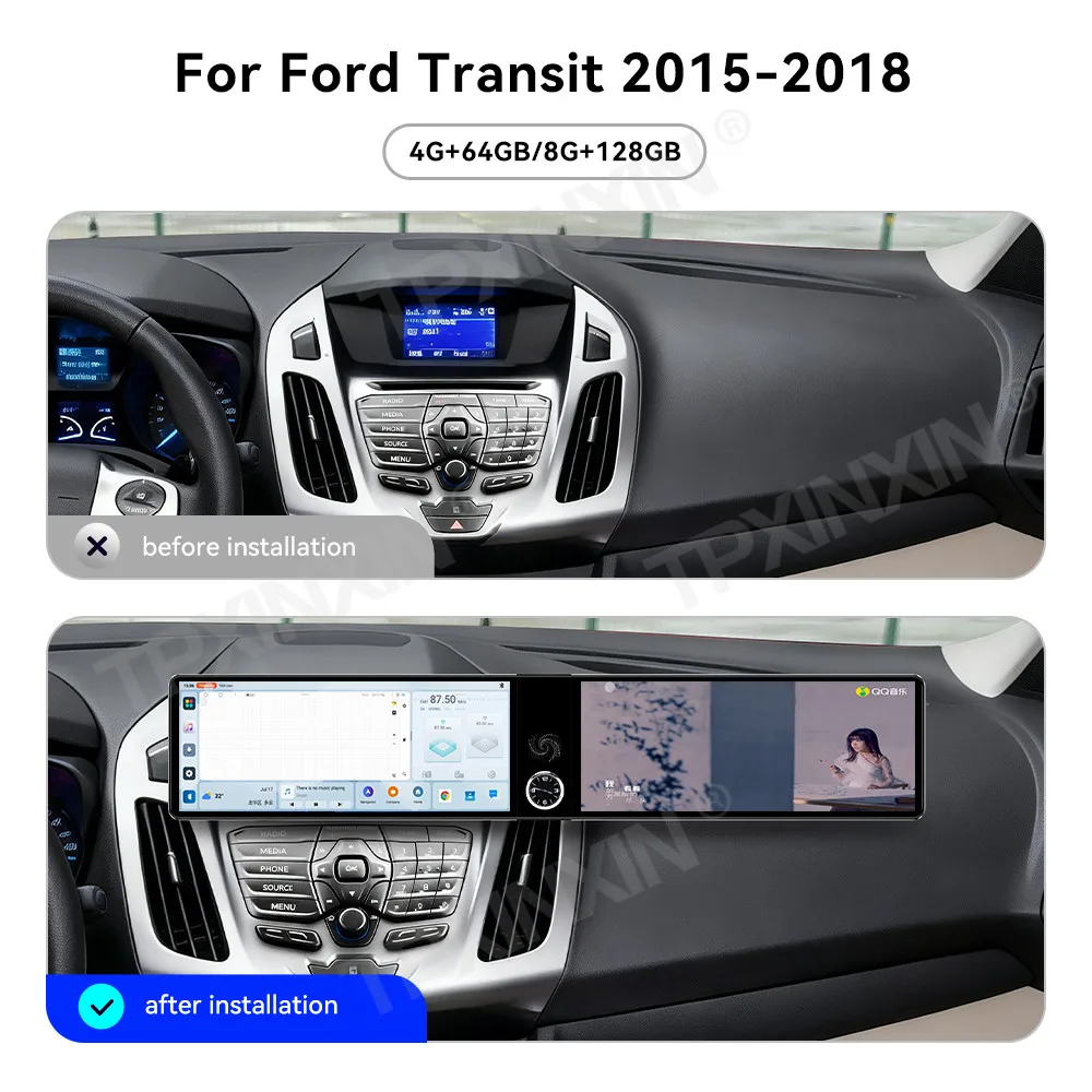 12.3'' Двухэкранный автомобильный радиоприемник для Ford Transit Van 2015-2018, мультимедийный видеоплеер, стереосистема, GPS-навигация, CarPlay, 4G
12.3'' Двухэкранный автомобильный радиоприемник для Ford Transit Van 2015-2018, мультимедийный видеоплеер, стереосистема, GPS-навигация, CarPlay, 4G